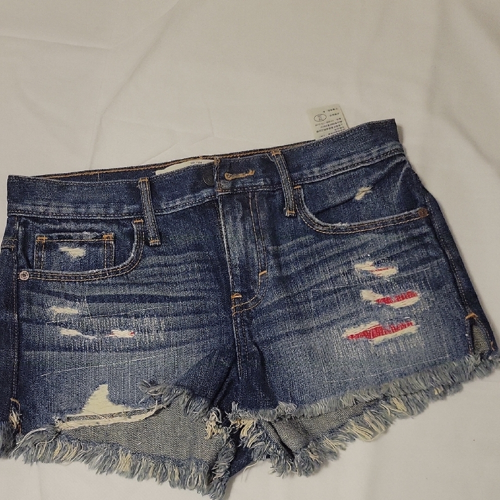 Abercrombie & Fitch Blue Jean Shorts Distressed Cut-Offs